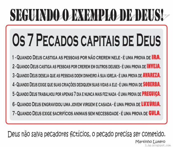 Quais são os pecados mais comuns?