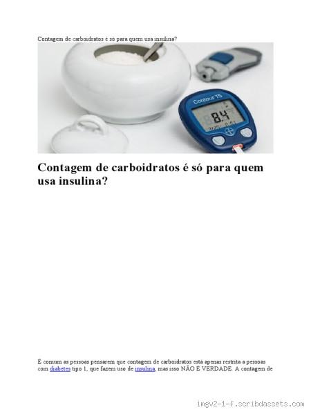 Como fazer contagem de carboidratos para aplicar insulina?