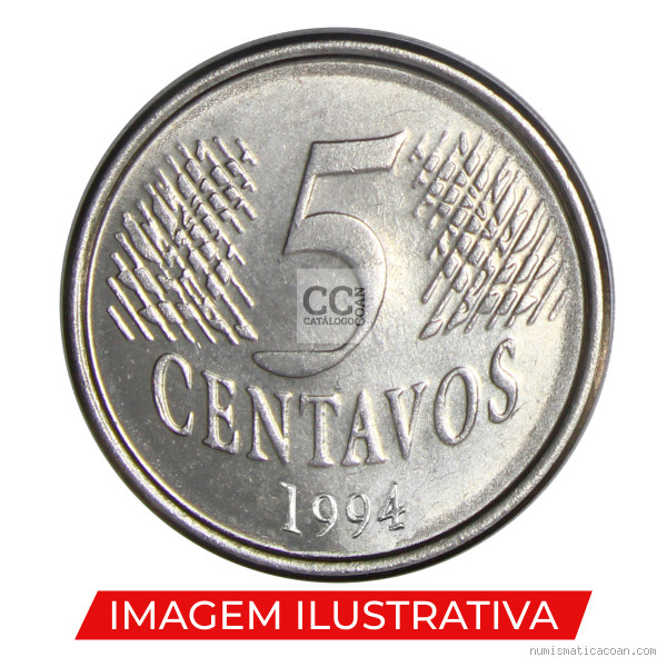 Quanto que tá valendo uma moeda de cinco centavos de 1994?