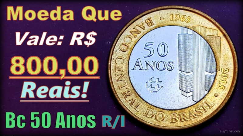 Quanto vale a moeda de 1 real 50 ANOS 2015 invertida?