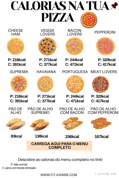 Quantas calorias tem uma massa de mini pizza?