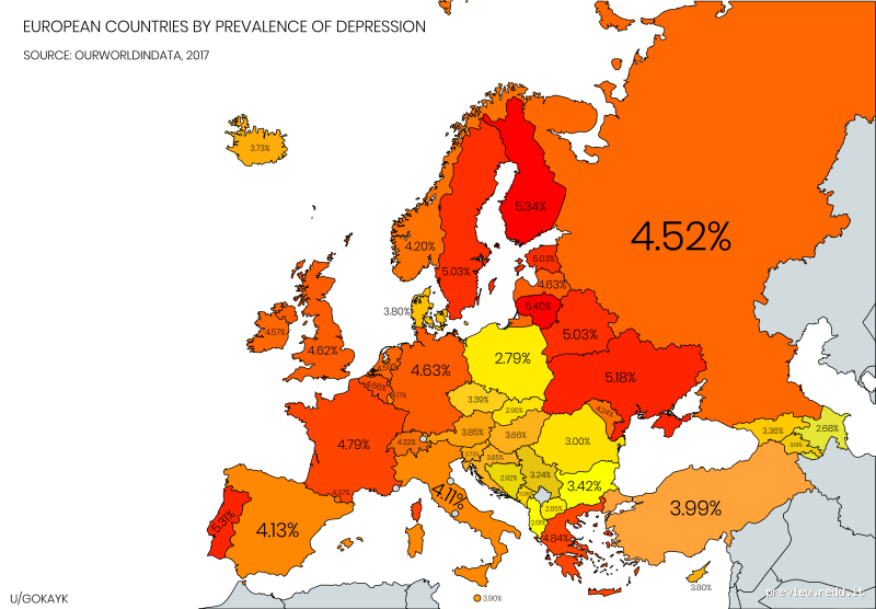 Qual o país mais depressivo da Europa? Fatores e Impactos da Depressão no Velho Continente
